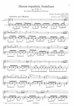 Preview: Granados, Enrique: Danza Espanola op.35, Nr. 5 Andaluza für Violine und Gitarre, Noten Beispiel