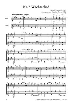 Preview: Grieg, Edvard: 3 lyrische Stücke op. 12 für 2 Gitarren, Noten Beispiel