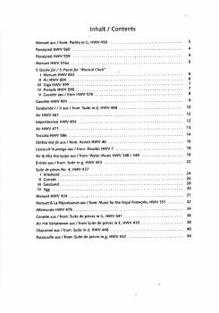 Preview: Händel, Georg Friedrich: Händel for Guitar, Gitarre solo, Noten Inhalt