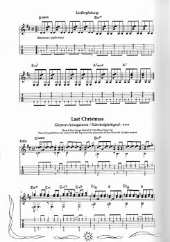 Preview: Harms, Wieland: Christmas Guitar, Weihnachtslieder für Gitarre, Noten und Tabulatur Beispiel