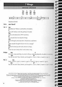 Preview: Hitbook 3 - 100 Charthits für Ukulele, Songbook, Melodie Text und Akkorde Beispiel