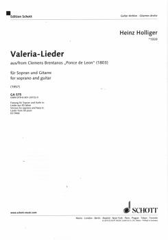 Preview: Holliger, Heinz: Valeria-Lieder für Sopran und Gitarre, Gedichte aus Clemens Brentanos 