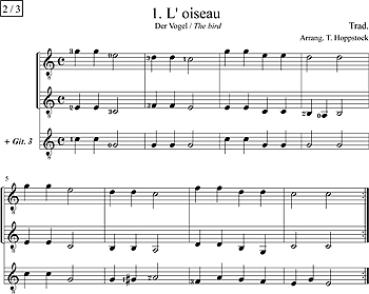 Preview: Hoppstock, Tilman: Französisch für Anfänger für 1-3 Gitarren, leicht, Notenbeispiel 2