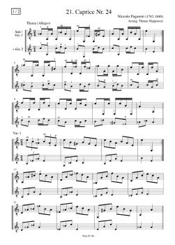 Preview: Hoppstock, Tilman: Italienisch für Anfänger für 1-3 Gitarren, leicht - Musikalische Reisen für Kinder und Erwachsene Band 3, Noten Beispiel