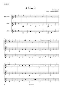 Preview: Hoppstock, Tilman: Italienisch für Anfänger für 1-3 Gitarren, leicht - Musikalische Reisen für Kinder und Erwachsene Band 3, Noten Beispiel