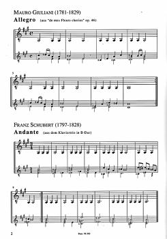 Preview: Hoppstock, Tilman: Leersaitenstücke mit berühmten Meistern, sehr leicht, Noten für Gitarre solo, mit Lehrerstimme Beispiel