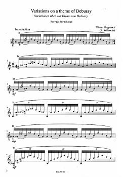 Preview: Hoppstock, Tilman (Willcocks, Allan): Variationen über ein Thema von Debussy für Gitarre solo, Noten Beispiel