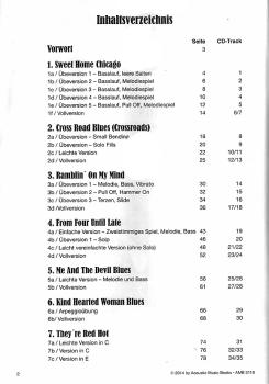 Preview: Johnson, Robert: Sweet Home Chicago, Fingerstyle Blues Songbook mit Übungen, Gitarre solo, Noten und Tabulatur Inhalt