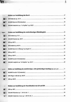 Preview: Käppel, Hubert: Die 33 wichtigsten Etüden für die Unterstufe, Gitarrenetüden, Noten Inhalt