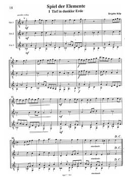 Preview: Kilp, Brigitte: Gitarrentreff, leichte Stücke für 3 Gitarren oder Gitarrenensemble, Noten Beispiel