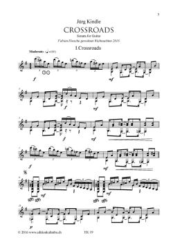 Preview: Kindle, Jürg: Crossroads für Gitarre solo, Noten Beispiel