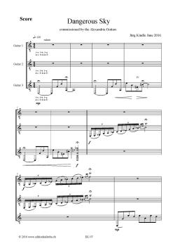 Preview: Kindle, Jürg: Dangerous Sky für 3 Gitarren oder Gitarrenensemble, Noten Beispiel