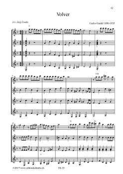 Preview: Kindle; Jürg: Discovering Tango Together für 4 Gitarren oder Gitarrenensemble, Noten Beispiel