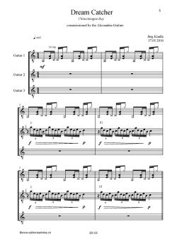 Preview: Kindle, Jürg: Dream Catcher für 3 Gitarren oder Gitarrenensemble, Noten Beispiel