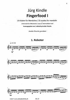 Preview: Kindle, Jürg: Fingerfood 1, 25 Studien für Mandoline, Noten Beispiel