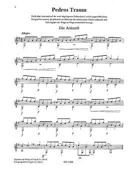 Preview: Kindle, Jürg: Pedros Traum, eine Geschichte für Gitarre solo, Noten Beispiel