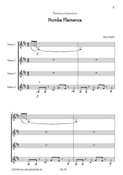 Preview: Kindle; Jürg: Rumba Flamenca für 4 Gitarren oder Gitarrenensemble, Noten Beispiel