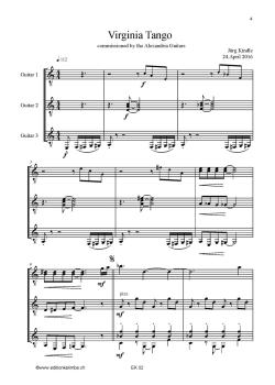Preview: Kindle, Jürg: Virginia Tango für 3 Gitarren, Noten Beispiel