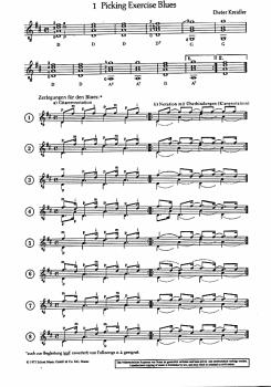 Preview: Kreidler, Dieter: Picking Blues, leichte Blues-Sätze für Gitarre solo, Noten Beispiel