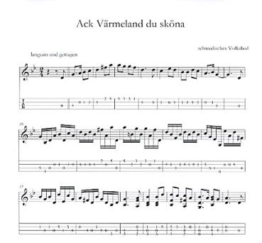Preview: Landau, Hans W.F.: Romantische Melodien für Mandoline solo, Noten und Tabulatur Beispiel