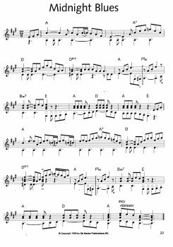 Preview: Langenberg, Jan van den: Blue Strings, leichte Blues-Stücke für Gitarre solo, Noten Beispiel