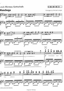 Preview: Langer, Michael / Gottschalk, Louis Moreau: Manchega für 2 Gitarren, Noten für Gitarrenduo Beispiel