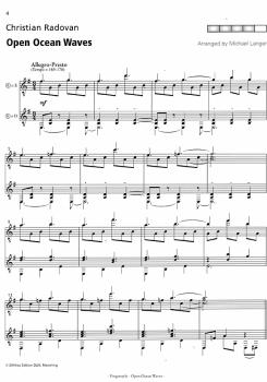 Preview: Langer, Michael / Radovan, Christian: Open Ocean Waves für 2 Gitarren, Noten Beispiel