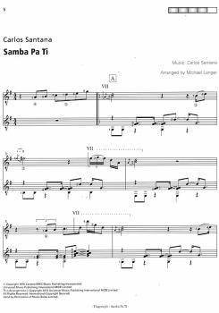 Preview: Langer, Michael / Santana, Carlos: Samba Pa Ti, für 2 Gitarren, Noten Beispiel