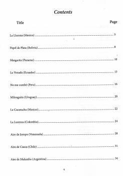 Preview: Latin American Folk Music for Classic Guitar, Gitarre solo Noten Inhalt