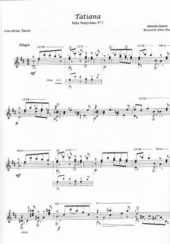 Preview: Lauro, Antonio: Works for Guitar Vol.1, Valses Venezolanos, Tatiana, Andreina, Natalia, Yacambu, Gitarre solo Noten Beispiel