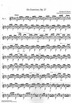 Preview: Lhoyer, Antoine de: 6 Exercices op.27, Gitarre solo Noten Beispiel