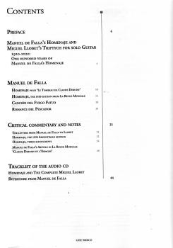 Preview: Llobet, Miguel: Guitar Works Vol. 8, Manuel de Falla - Homenaje für Gitarre solo, Noten mit CD Inhalt