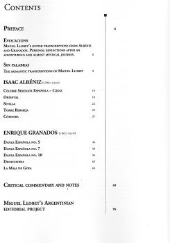 Preview: Llobet, Miguel: Guitar Works Vol. 7, Albeniz und Granados, Solo transcriptions IV, Evocations, Gitarre solo Noten Inhalt
