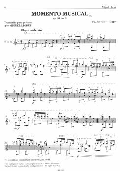 Preview: Llobet, Miguel: Complete Works for Solo Guitar Vol. 5: Sin palabras - Schubert, Mendelssohn, Schumann, Chopin, Noten für Gitarre solo Beispiel