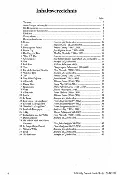 Preview: Luft, Volker: The Golden Age - Lautenmusik der Renaissance für Gitarre solo, Noten & Tabulatur Inhalt