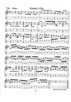 Preview: Bach, Johann Sebastian: Violin-Sonatas and Partitas für Mandoline solo, Noten und Tabulatur, ed. Mike Marshall  Beispiel