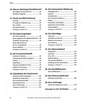 Preview: Meffert, Wolfgang: Finally understanding harmony Volume 1, introduction to music theory (not only) for guitarists (Text: German), Content