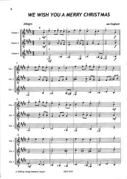 Preview: Kinast, Rainer: Merry Christmas, Weihnachtslieder für 3 Gitarren oder Gitarrenensemble, Noten Beispiel