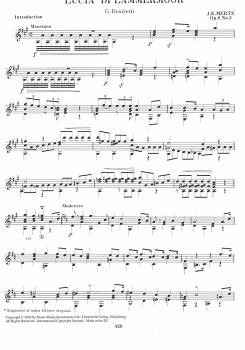 Preview: Mertz, Johann Kaspar: Guitar Works Vol. 10, Opern Revue, Edition Simon Wynberg, Noten für Gitarre solo Beispiel