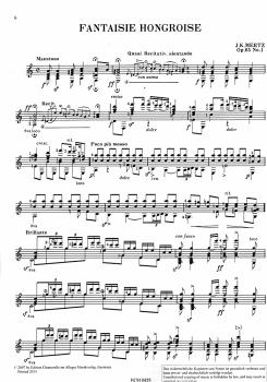 Preview: Mertz, Johann Kaspar: Guitar Works Vol. 9, Trois Morceaux (Fantasie Hongroise) , Edition Simon Wynberg, Noten für Gitarre solo Beispiel