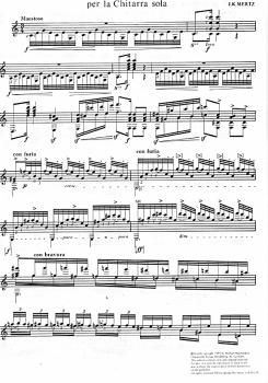 Preview: Mertz, Johann, Kaspar: Guitar Works Vol.1, Unpublished Works, Edition Simon Wynber,; Noten für Gitarre solo Beispiel