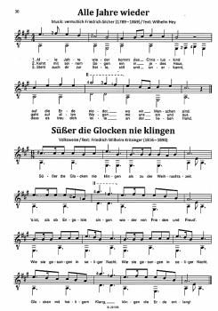 Preview: Morandell, Robert: Weihnachtslieder für Gitarrentiger, leicht arrangiert, Begleitung, Melodie und solo Gitarre, Noten Beispiel