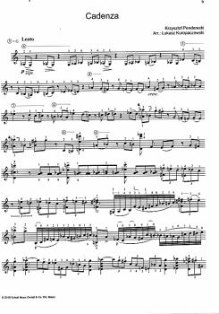 Preview: Penderecki, Krysztof: Arie e Cadenza für Gitarre solo, Noten Beispiel