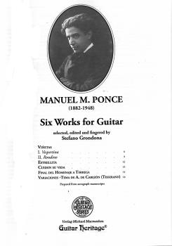 Preview: Ponce, Manuel Maria: 6 Works für Gitarre solo, mit CD, Noten Inhalt