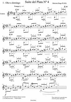 Preview: Pujol, Maximo Diego: Suite del Plata Nr. 4, Gitarre solo Noten Beispiel