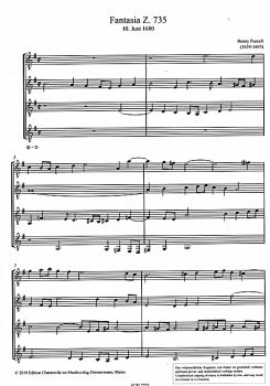 Preview: Purcell, Henry: Fantazias Z.735 und Z.743 für 4 Gitarren oder Gitarrenensemble, Noten Beispiel
