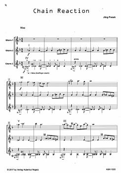 Preview: Pusak, Jörg: Chain Letters für 3 Gitarren oder Gitarrenensemble, Noten Beispiel