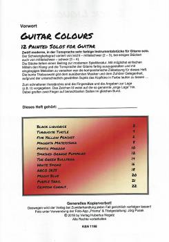 Preview: Pusak, Jörg: Guitar Colours, 12 mittelschwere Stücke für Gitarre solo, Noten Inhalt