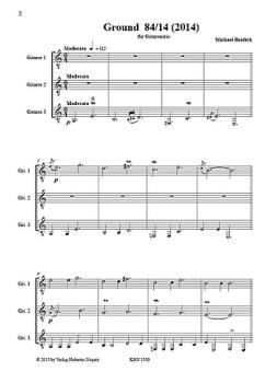 Preview: Reidick, Michael: Ground 84/14 für 3 Gitarren und Passacaglia Canonica für Gitarrenenemble im Kanon , Noten Besipiel ground 84