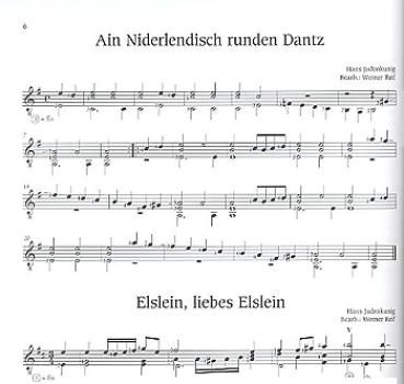 Preview: Reif, Werner: Lautenstücke der Renaissance Deutschland für Gitarre solo, Noten Beispiel